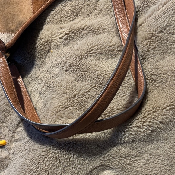 kate spade Patchwork Suede & Leather Shoulder Bag in Tan and Cream - Picture 6 of 6